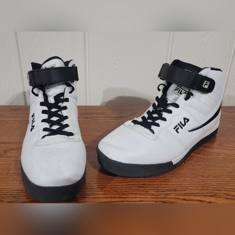 Fila Black and White High-Top Sneakers